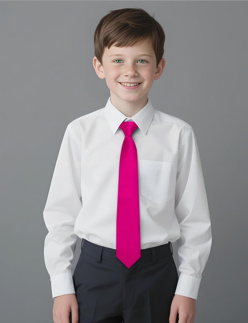 Ailisus Store Boys Tie Solid Color Silk Satin Pre-tied Kids Necktie for Age 8-12 Adjustable Formal Wedding School Graduation - Image 2